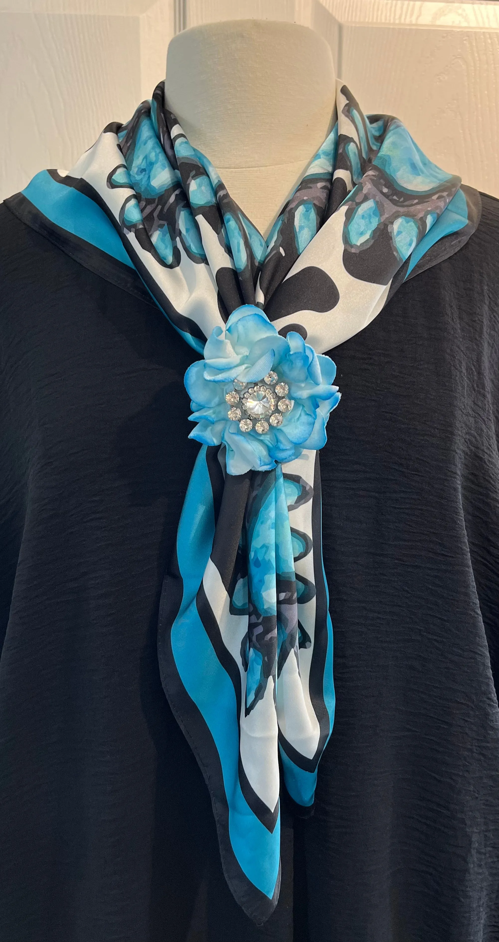 Turquoise Concho Silk Wild Rag