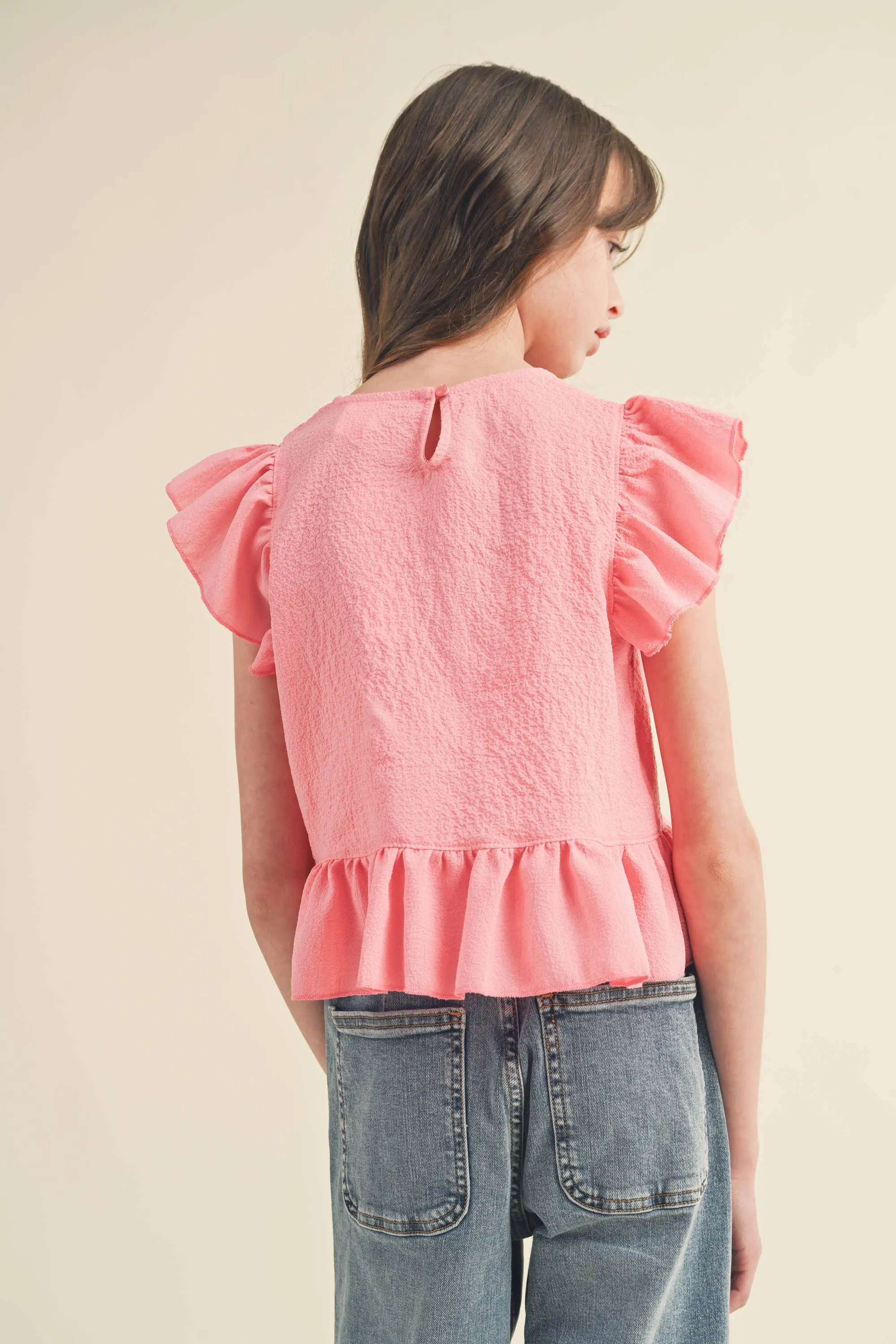 TWEEN KIDS GIRLS ASYMMETRICAL SLEEVELESS TOP (7-14)