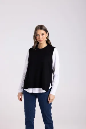 Two T's Knit Vest - Black