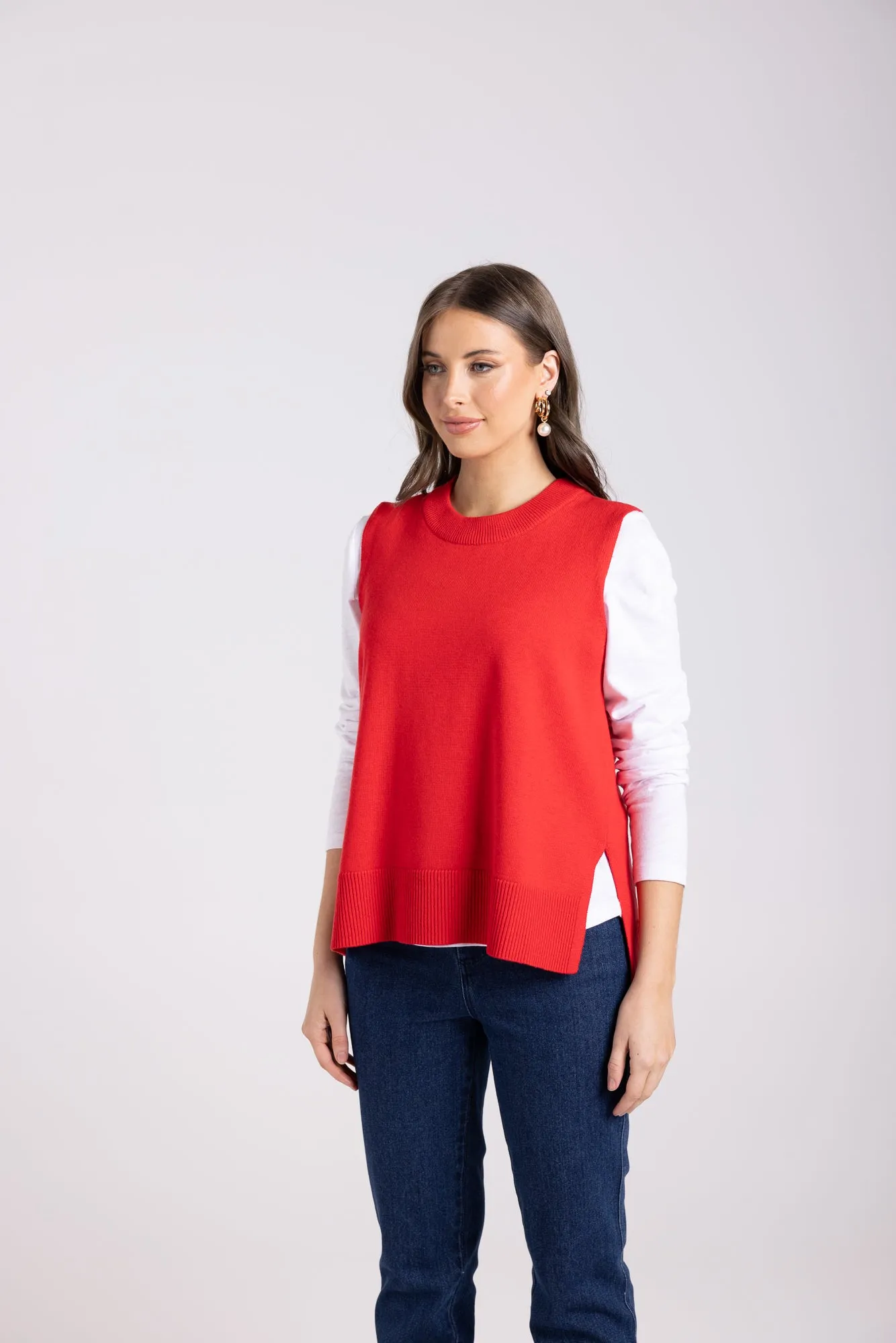Two T's Knit Vest - Poppy