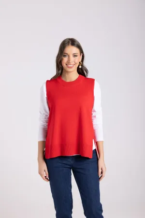 Two T's Knit Vest - Poppy