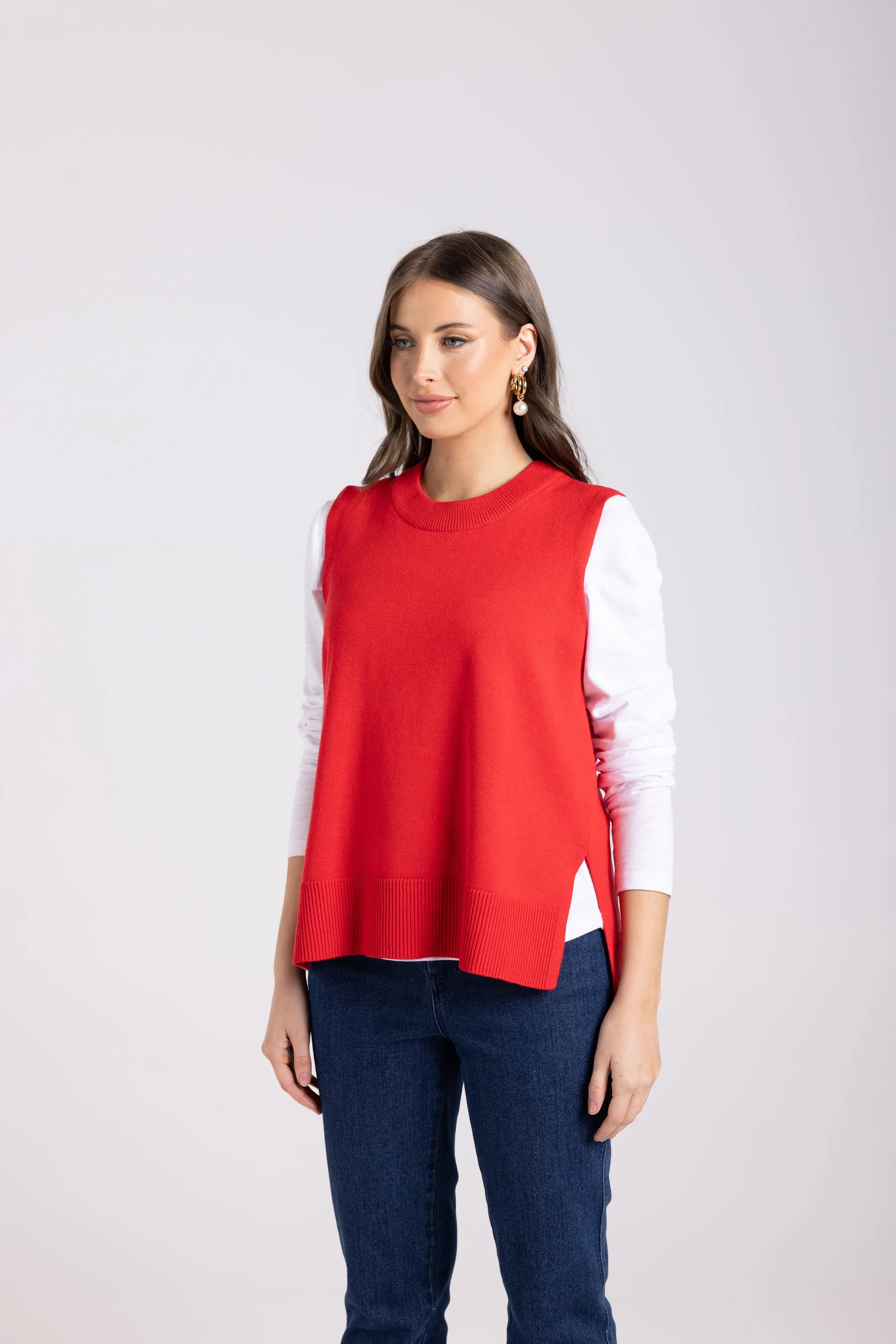 Two T's Knit Vest - Poppy
