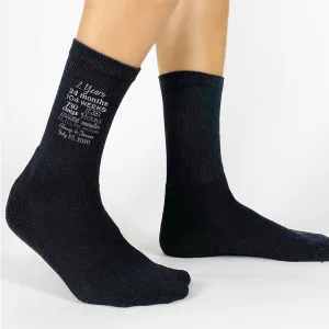 Two Year Anniversary Cotton Crew Socks for Wife