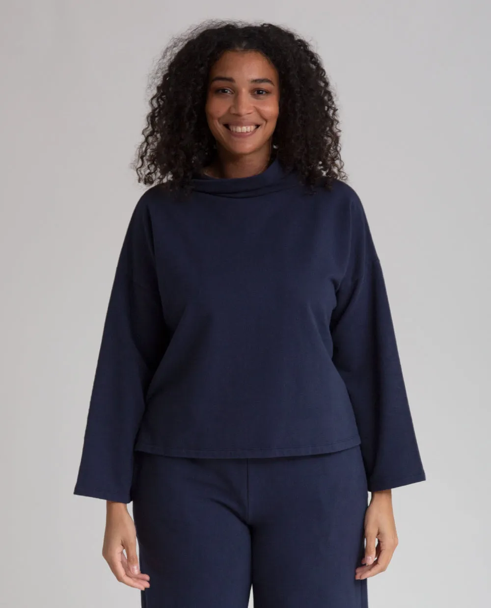 Ula Organic Cotton Top In Navy