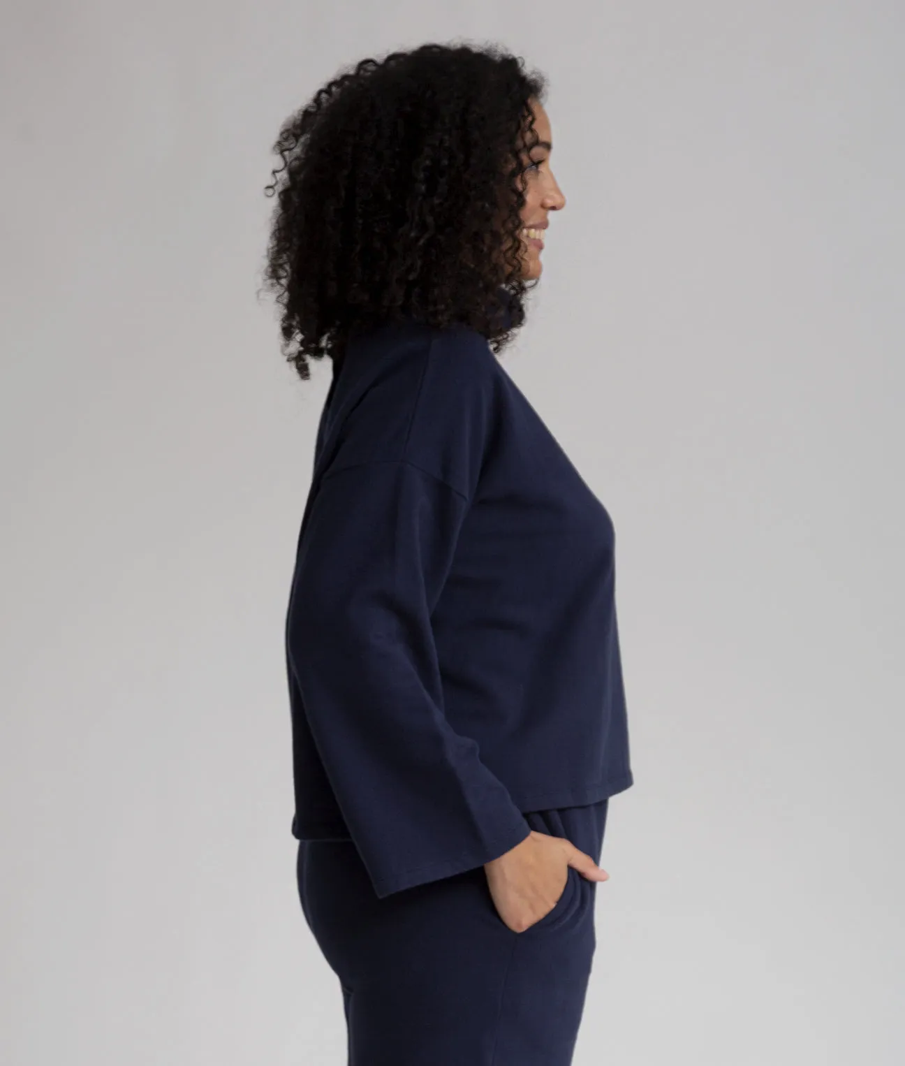 Ula Organic Cotton Top In Navy