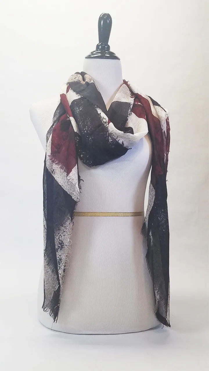 Union Jack Blue Pacific Silk and Cashmere Scarf