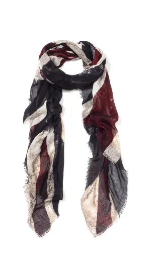Union Jack Blue Pacific Silk and Cashmere Scarf