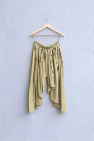 Urvashi Kaur   I   Busan SALWAR QUOTIENT PANTS  handspun jamdani cotton-silk Ochre TESSELLATE- 73