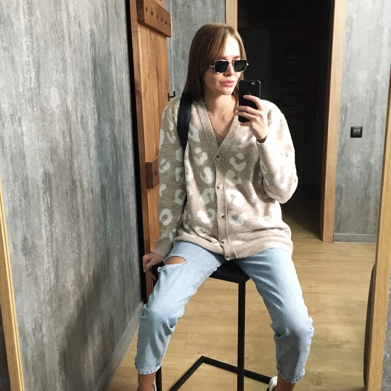 V-Neck Knitted Cardigan