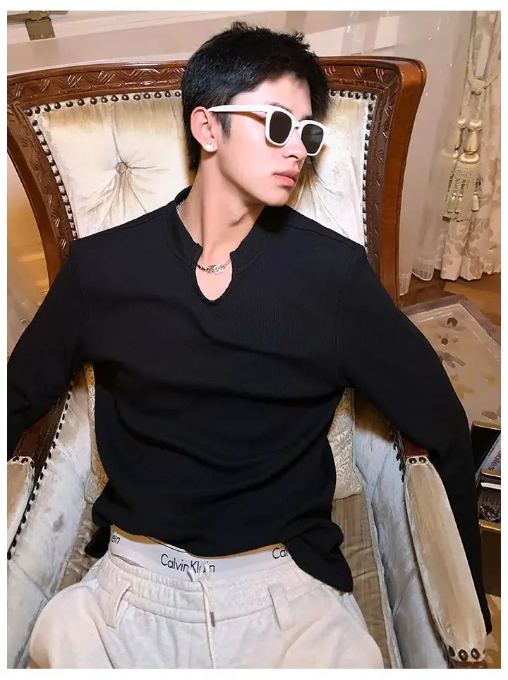 V-neck Waffle Shirt