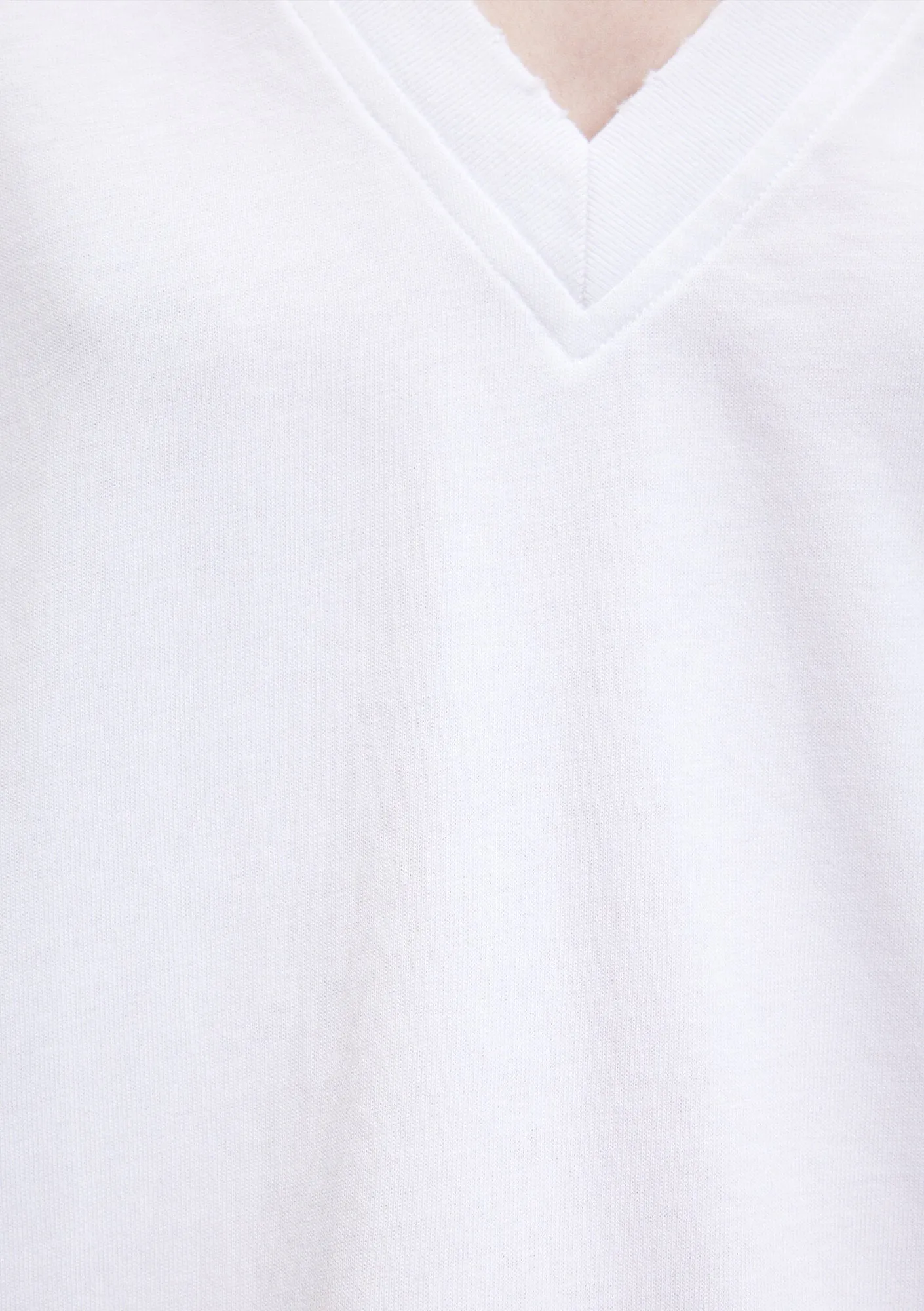 V Neck White T-Shirt