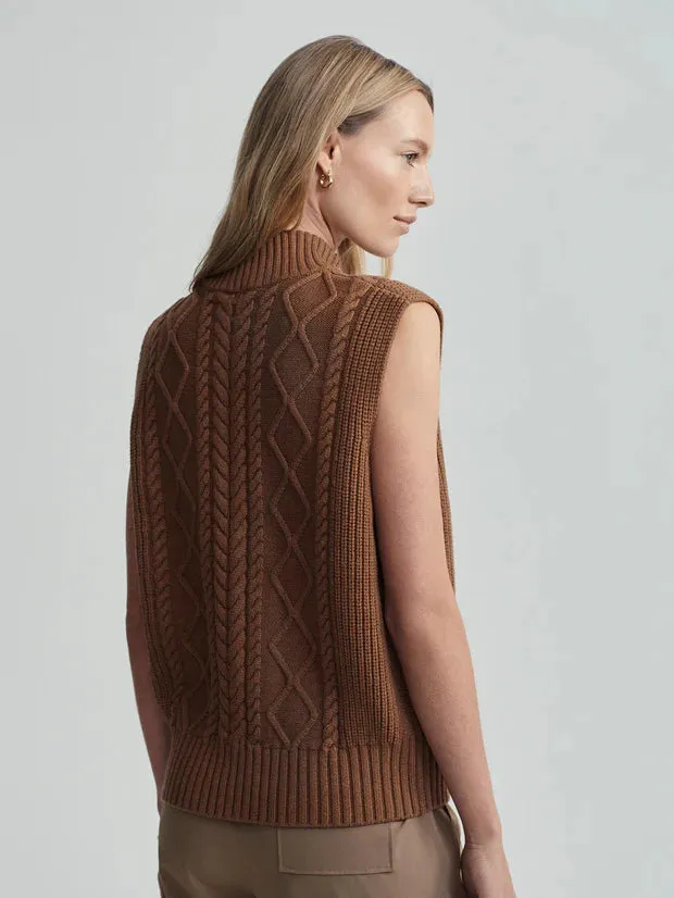 Varley | Joilette Roll Neck Vest {Caramel Pecan}