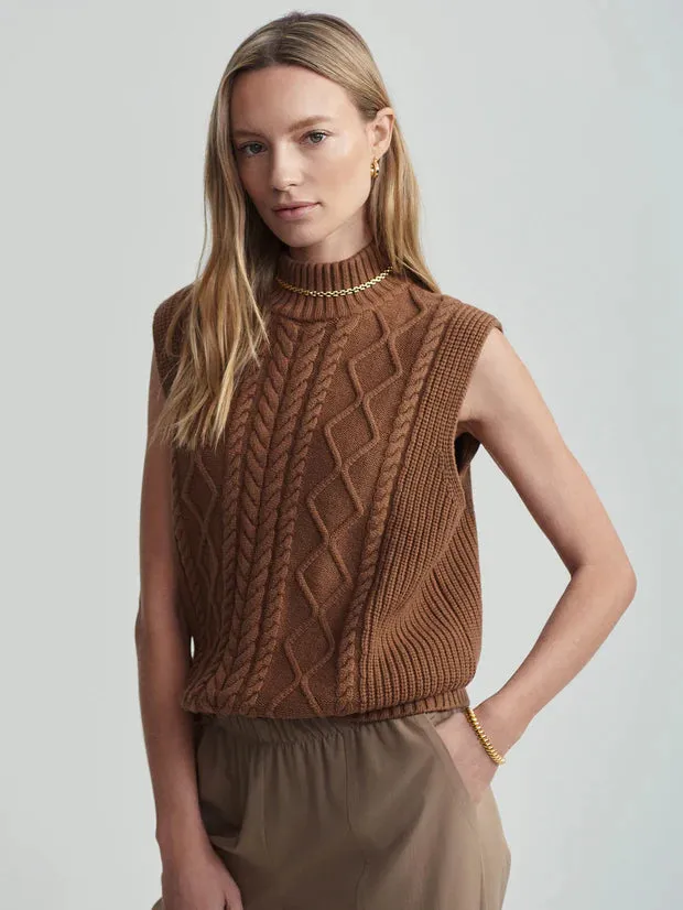 Varley | Joilette Roll Neck Vest {Caramel Pecan}