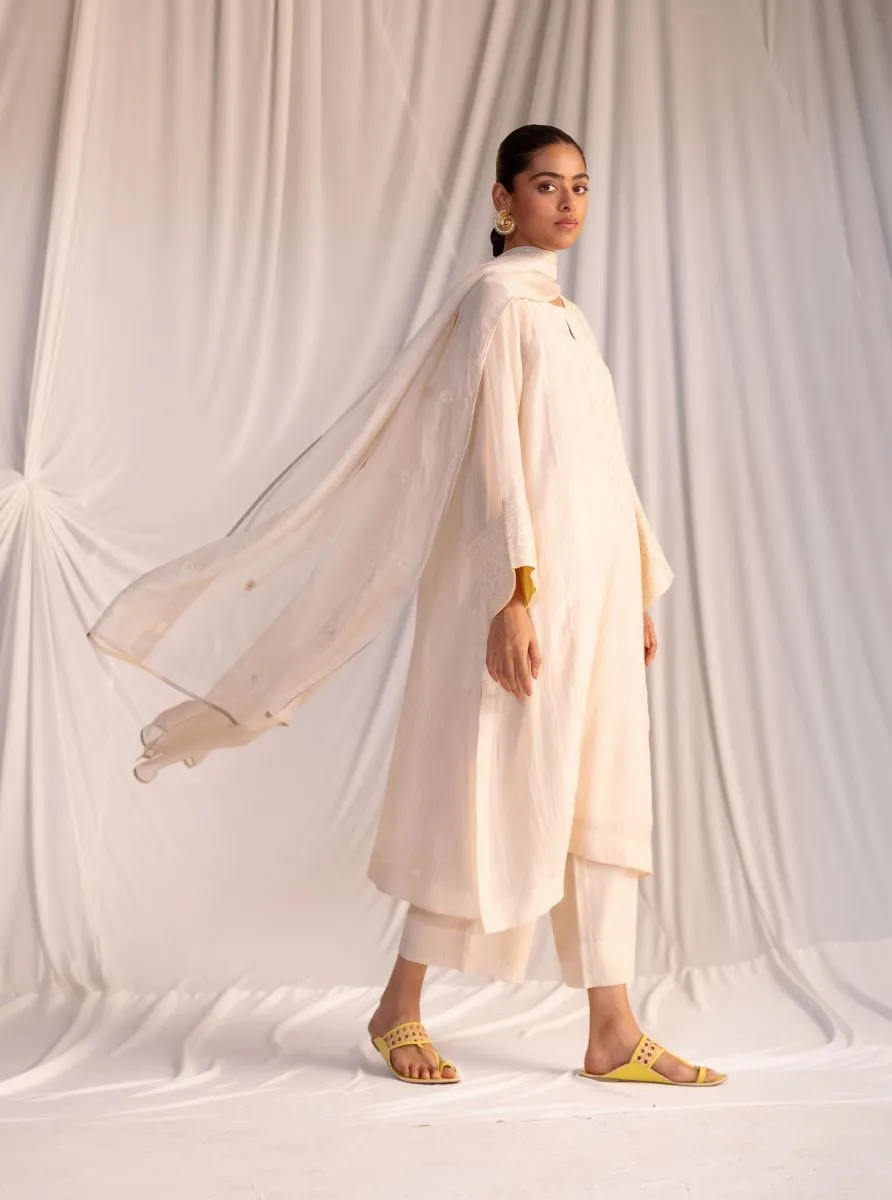 Varna champagne embroidered dupatta