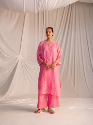 Varna pink embroidered tunic with trousers-4