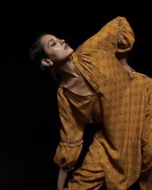 Viam   I   Mustard Ikat Hand Printed Tunic