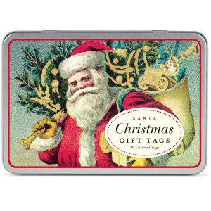 Victorian Christmas Gift Tags in a Tin, Set of 36 Reproductions
