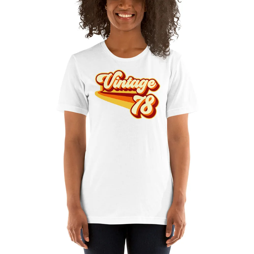 Vintage 1978 Warm Retro Lines SLIM FIT Short-Sleeve Unisex T-Shirt