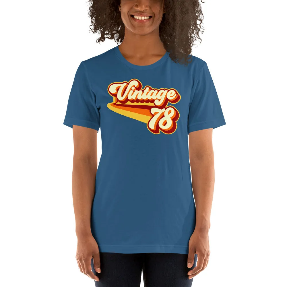 Vintage 1978 Warm Retro Lines SLIM FIT Short-Sleeve Unisex T-Shirt