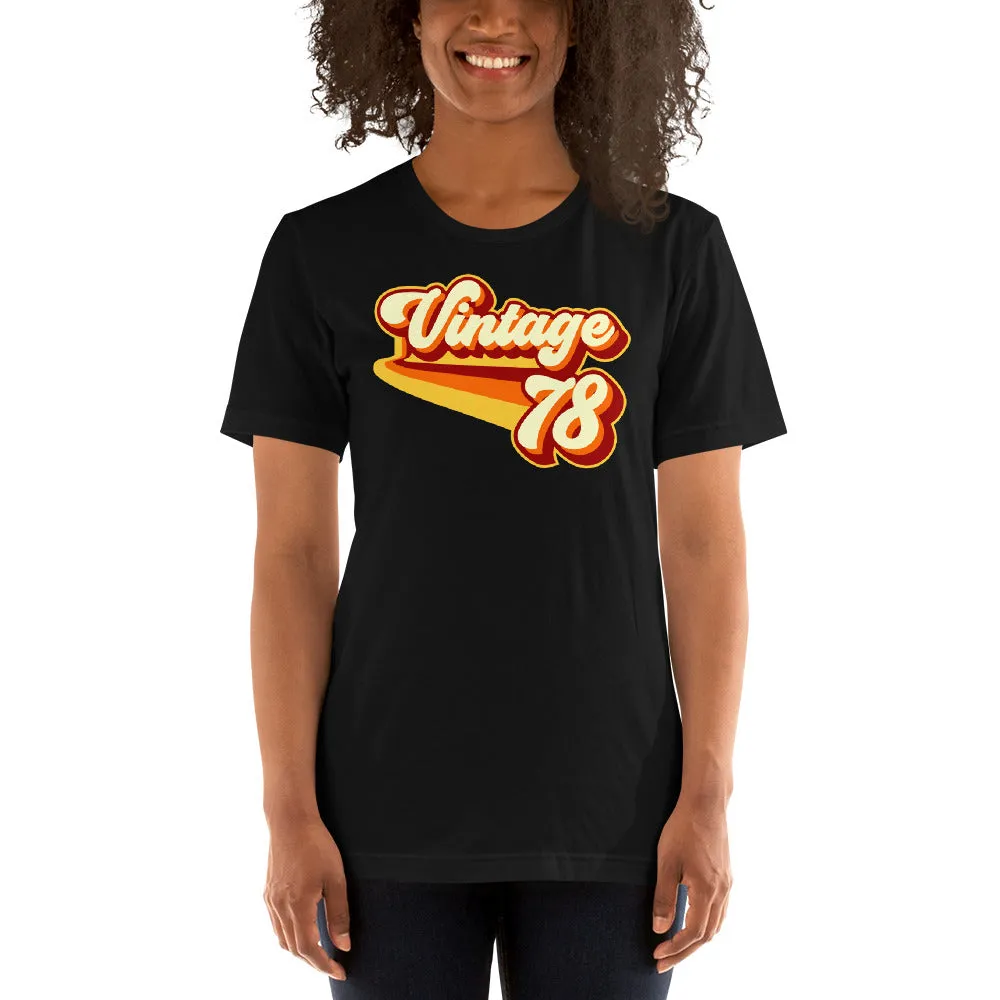 Vintage 1978 Warm Retro Lines SLIM FIT Short-Sleeve Unisex T-Shirt
