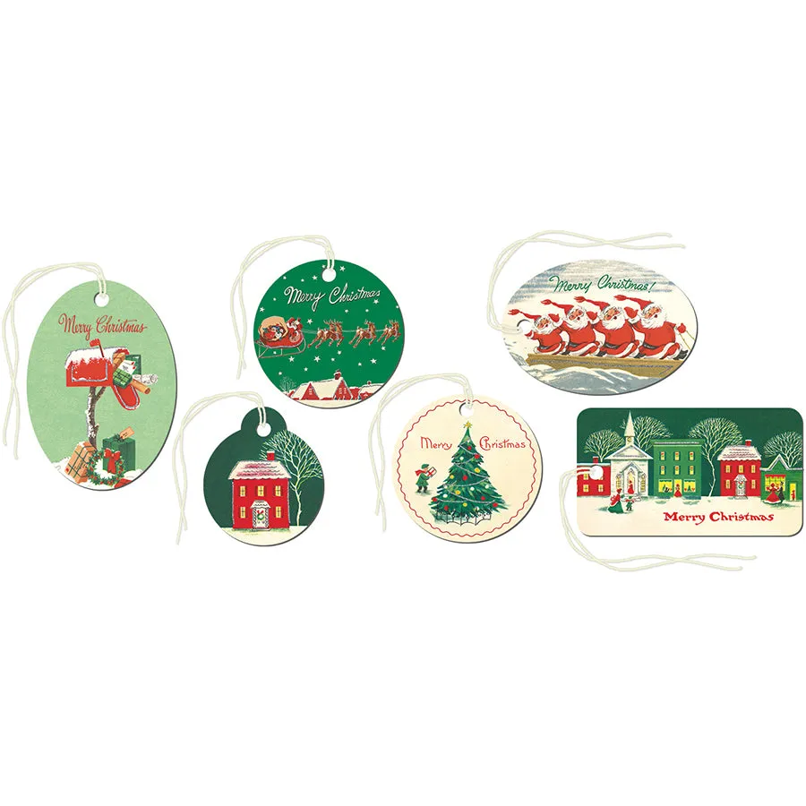 Vintage Christmas Gift Tags in a Tin, Set of 36 Reproductions