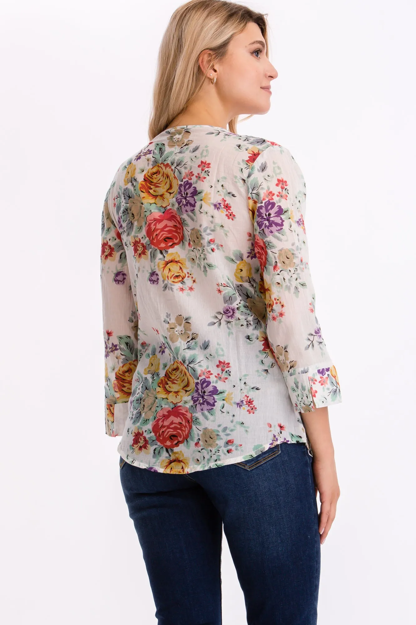 Vintage Floral Tunic with Embroidery