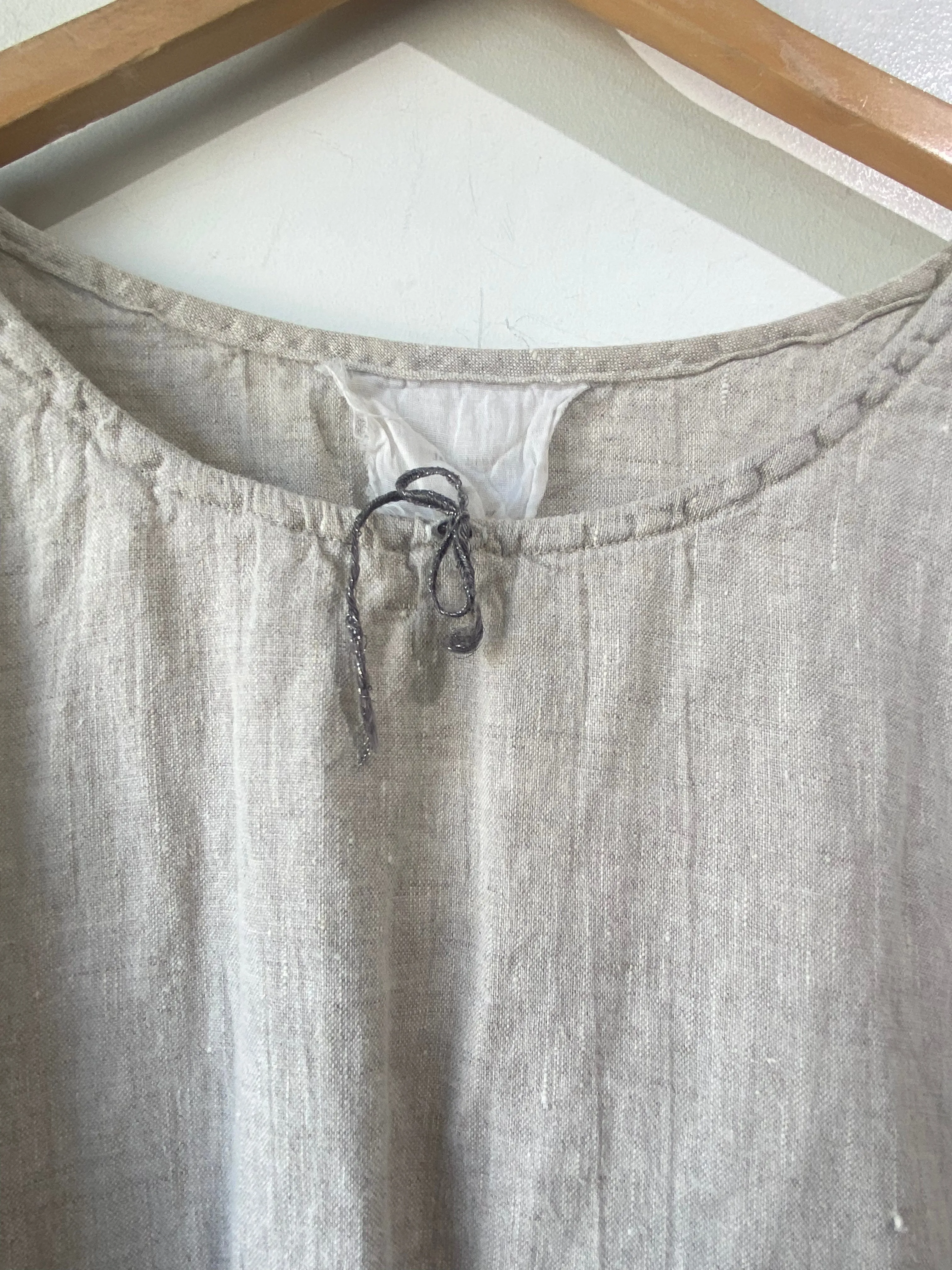 Vintage Oatmeal Linen Tunic