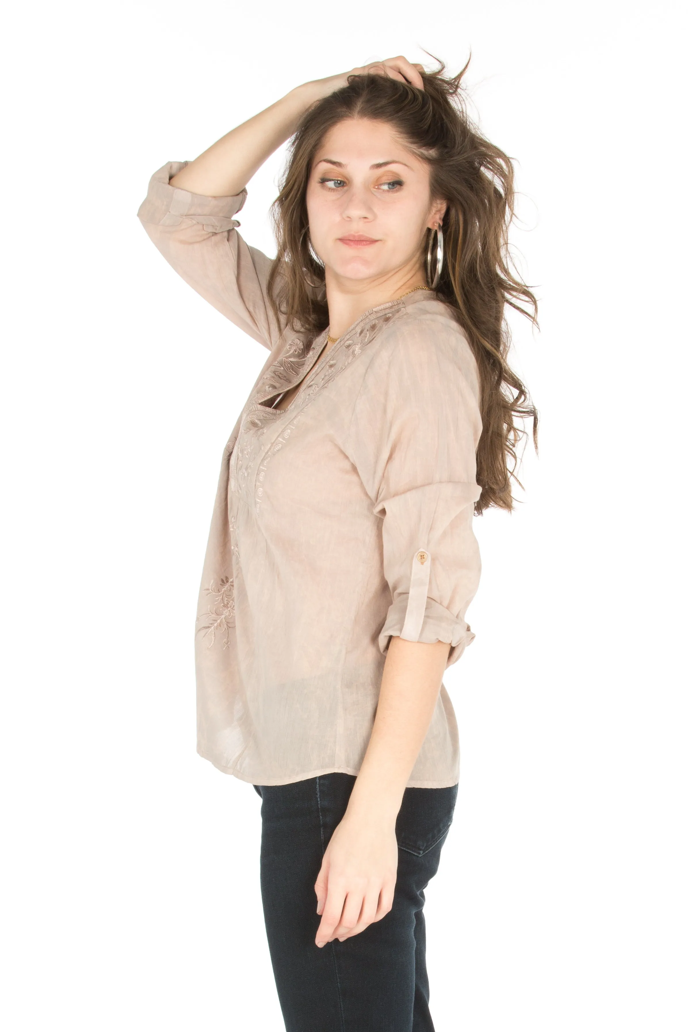 Vintage Tunic with Floral Embroidery