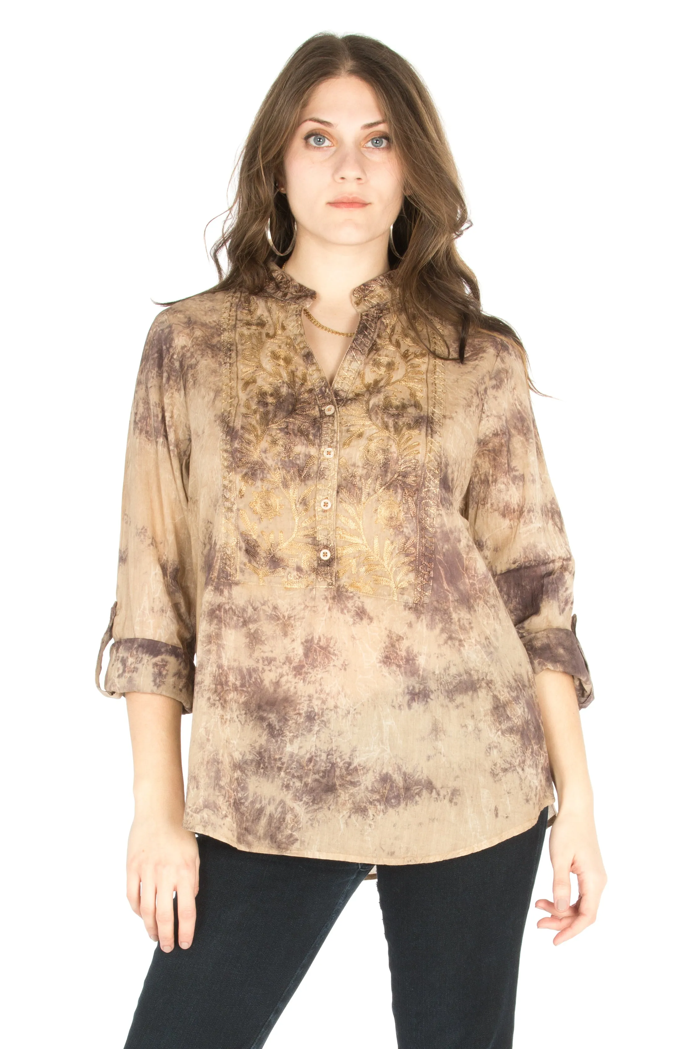 Vintage Tunic with Floral Embroidery