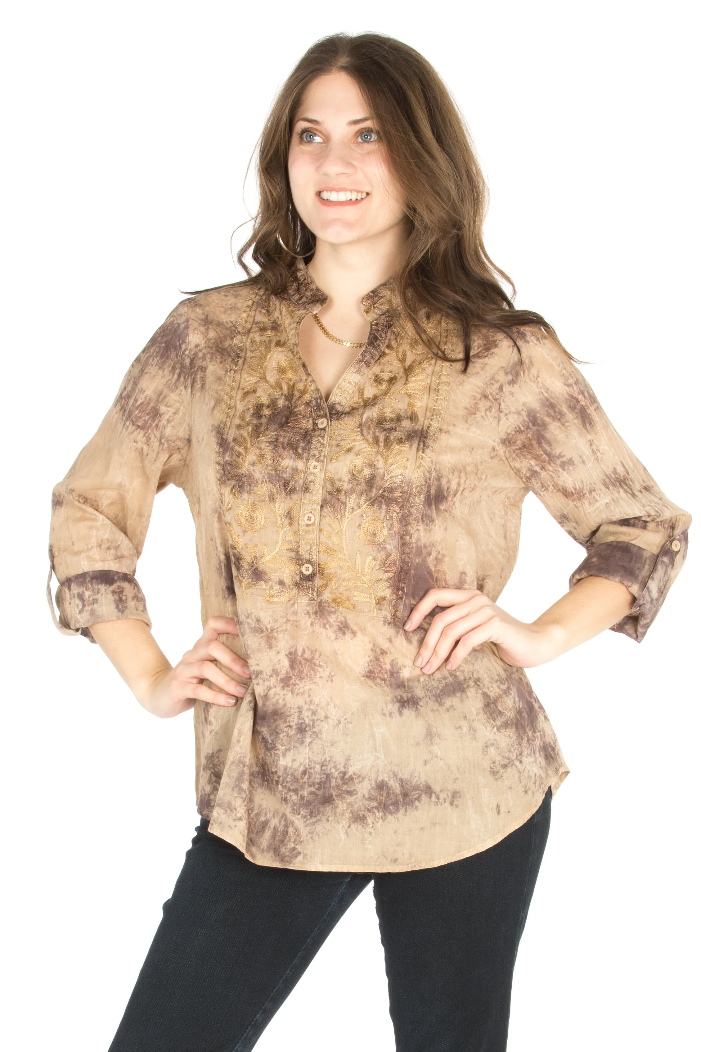 Vintage Tunic with Floral Embroidery