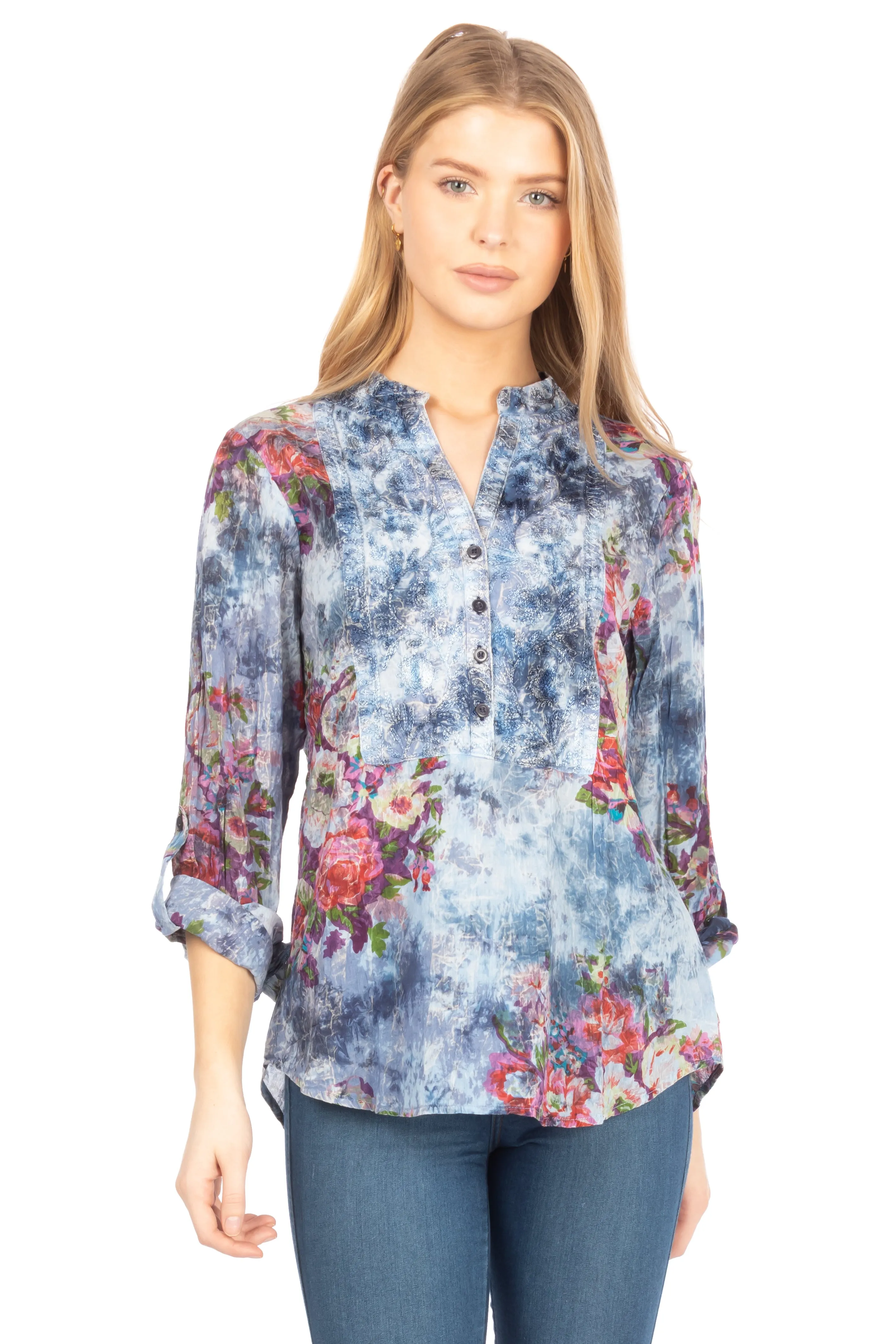 Vintage Tunic with Floral Embroidery