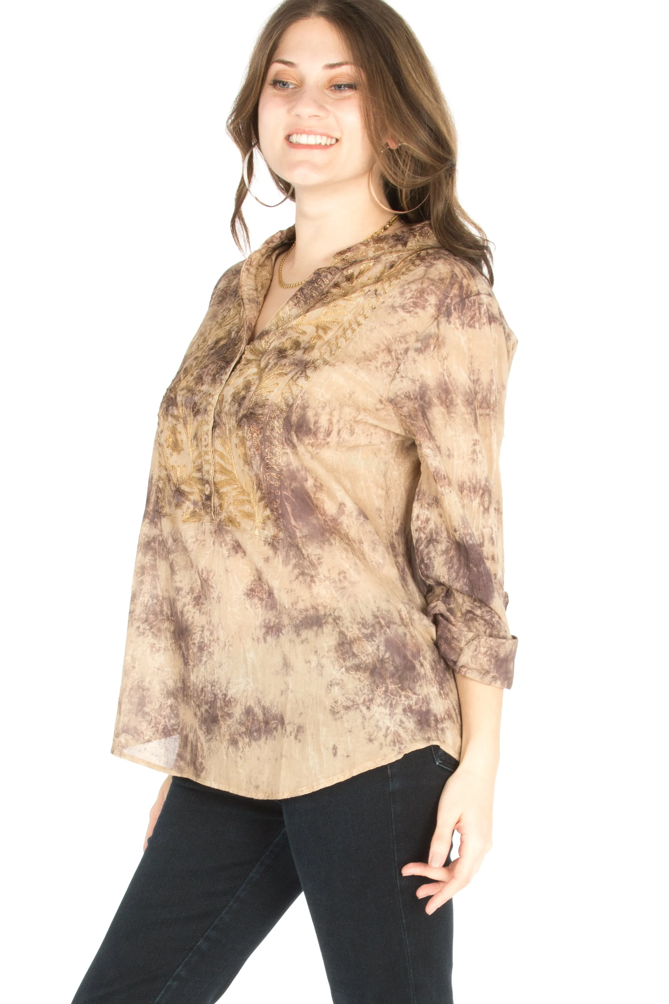Vintage Tunic with Floral Embroidery