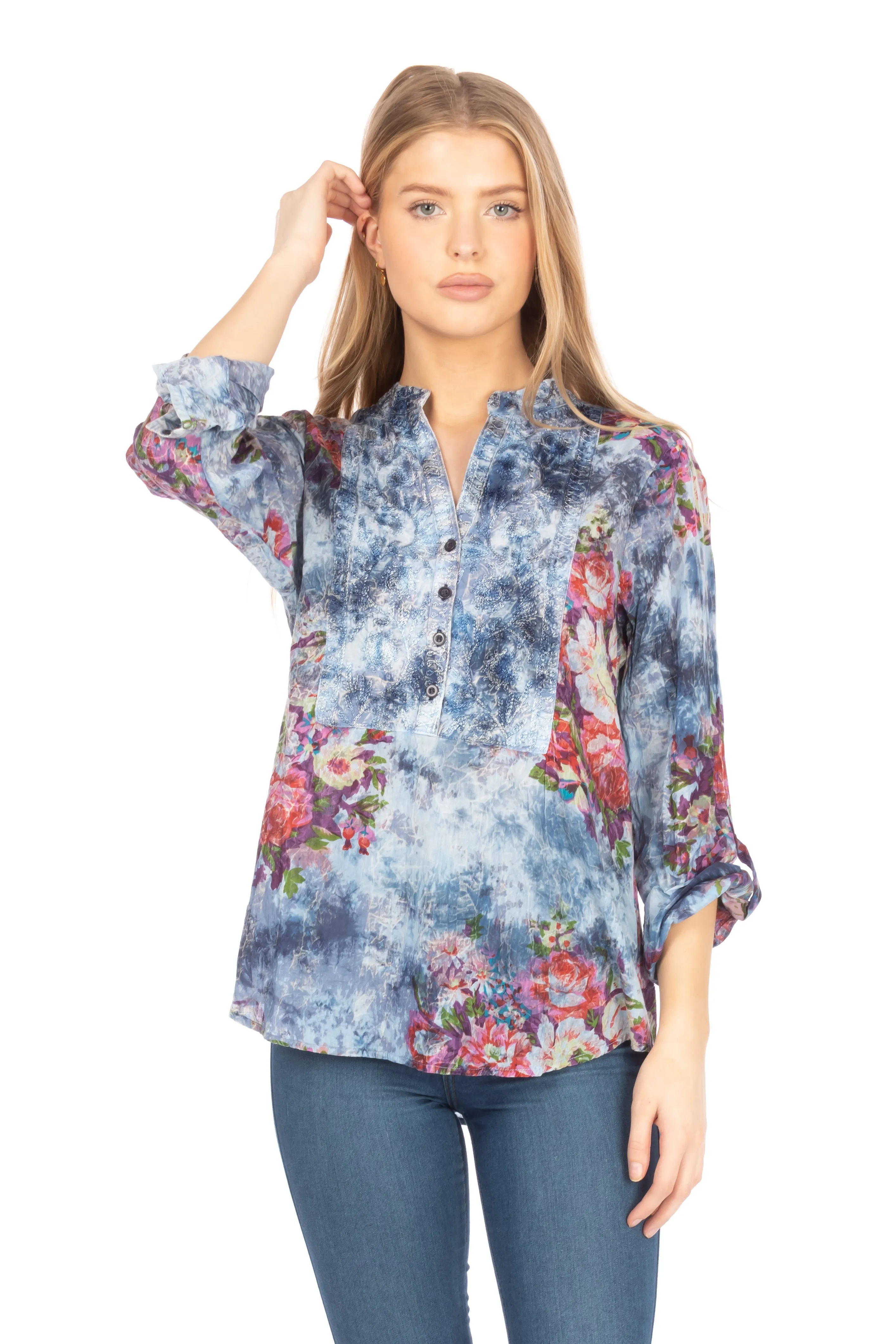 Vintage Tunic with Floral Embroidery
