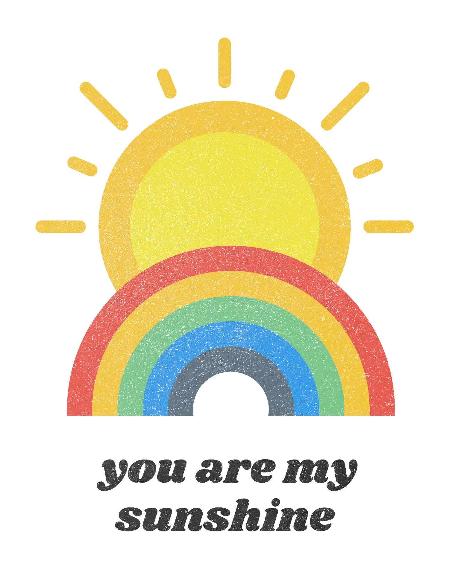 Vintage Valentine Sun Rainbow You Are My Sunshine Women's T-shirt