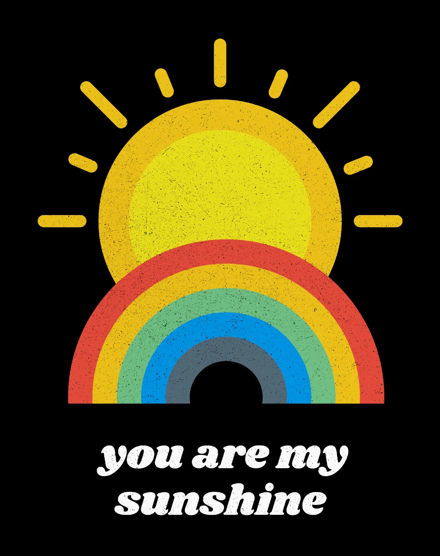 Vintage Valentine Sun Rainbow You Are My Sunshine Women's T-shirt