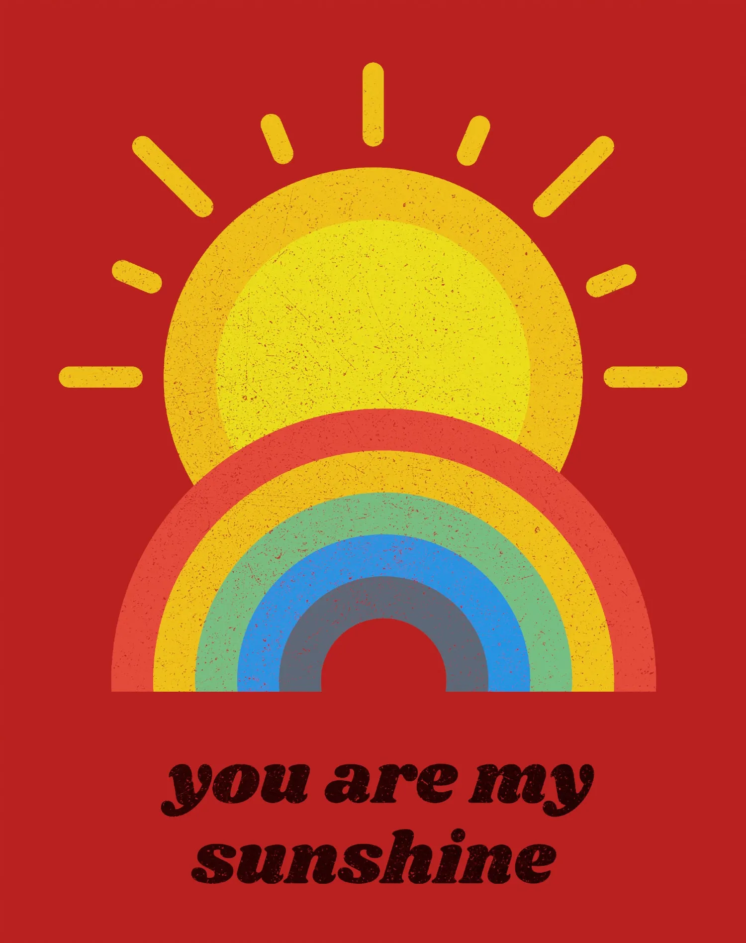 Vintage Valentine Sun Rainbow You Are My Sunshine Women's T-shirt