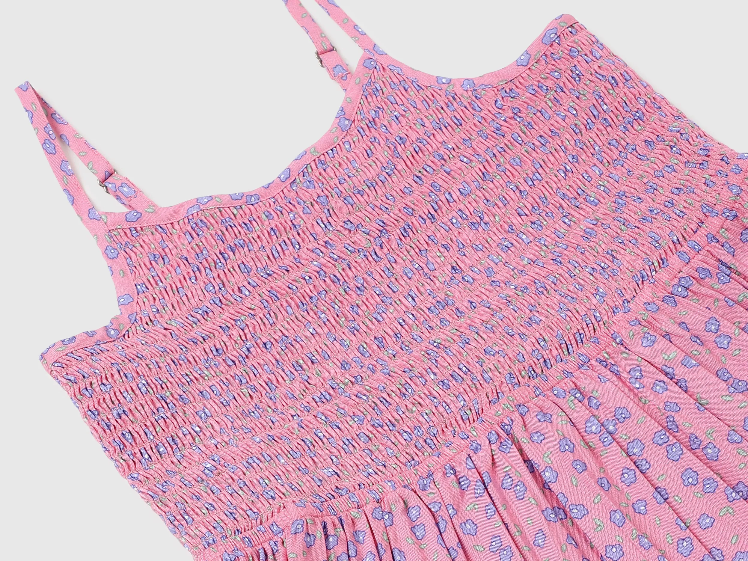 Viscose Printed Shoulder Strap Girls Dresses