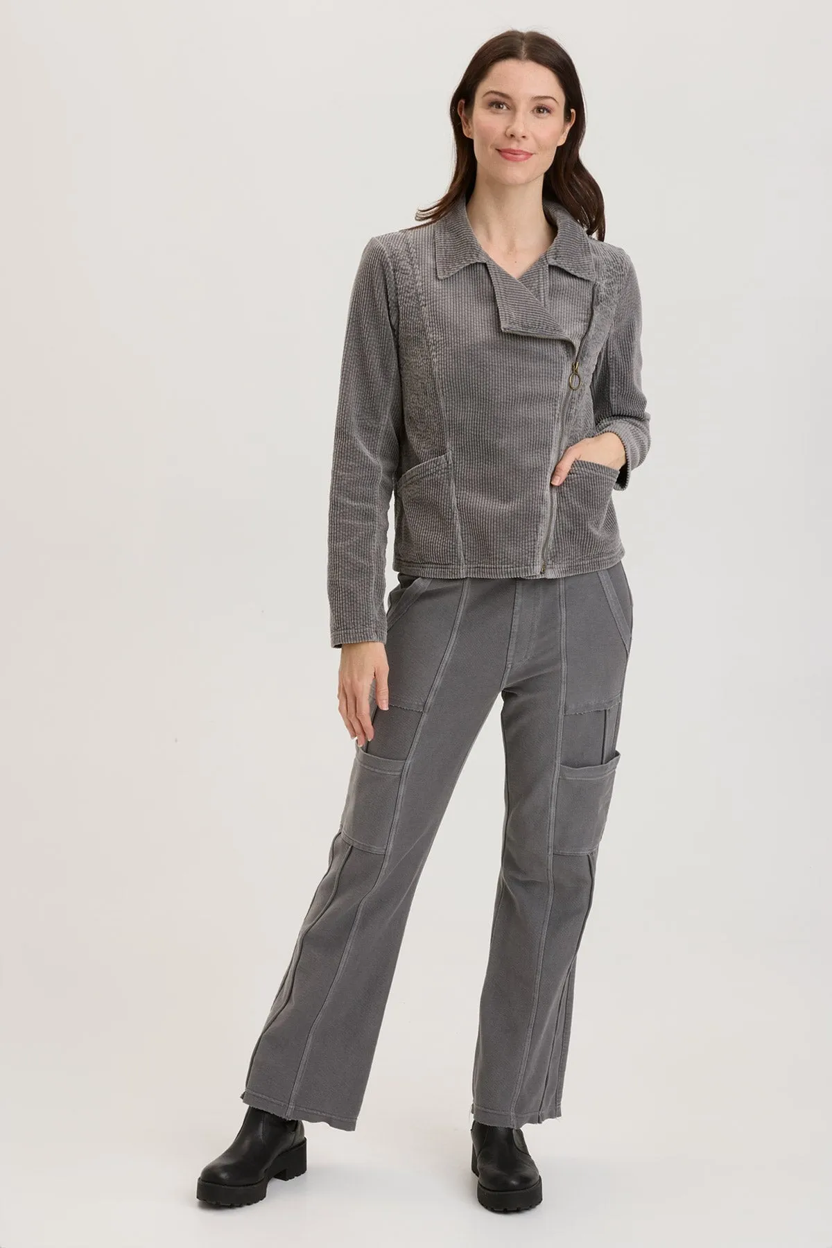 Voni Embroidered Moto Jacket