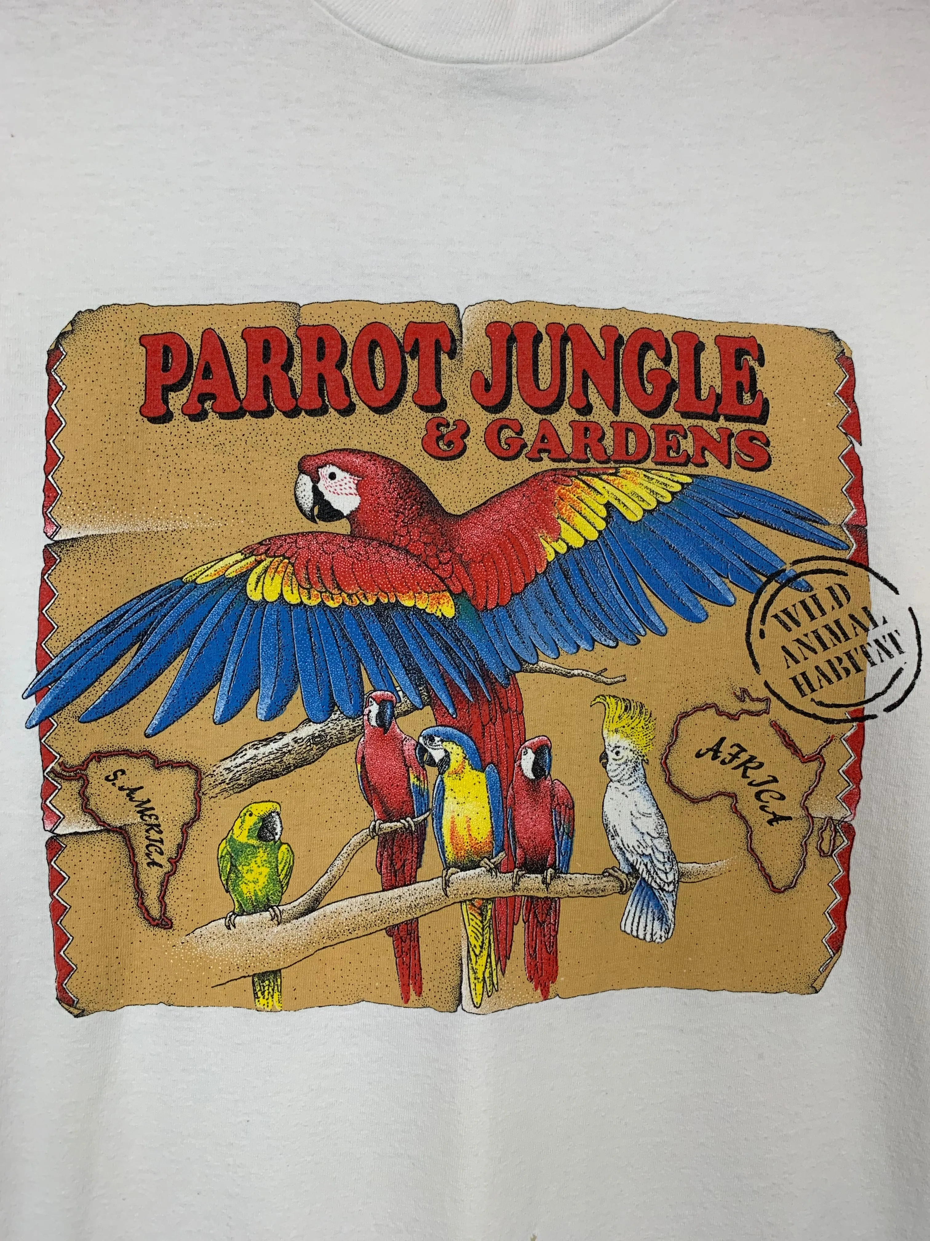 VTG Parrot Jungle Graphic Tee (L)