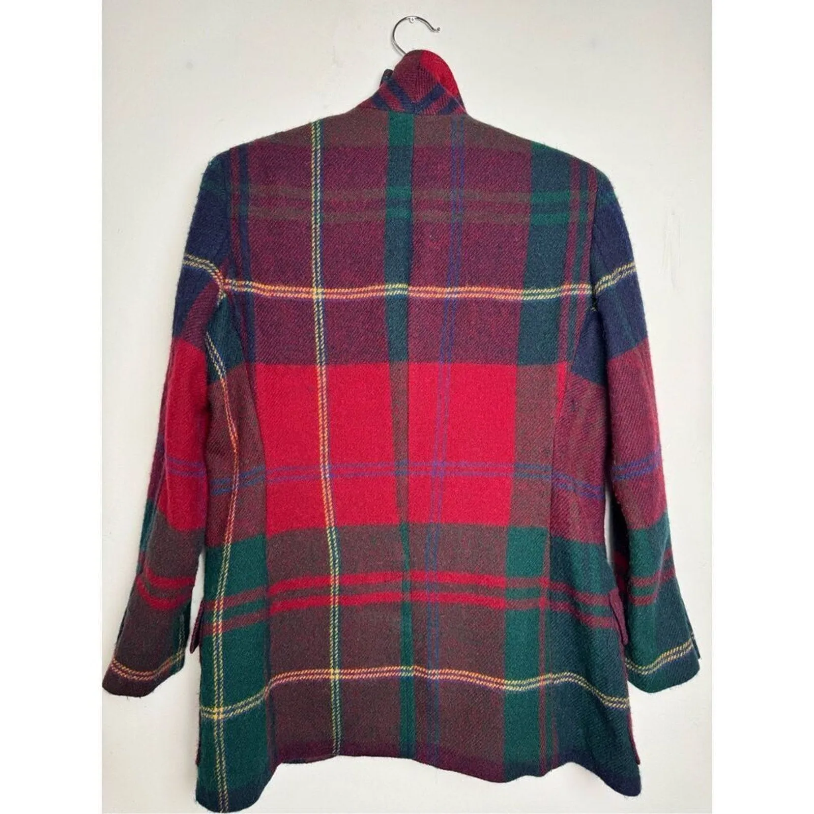 VTG Ralph Lauren Women's Tartan Wool Plaid Blazer - Equestrian, Size 8 (RARE)