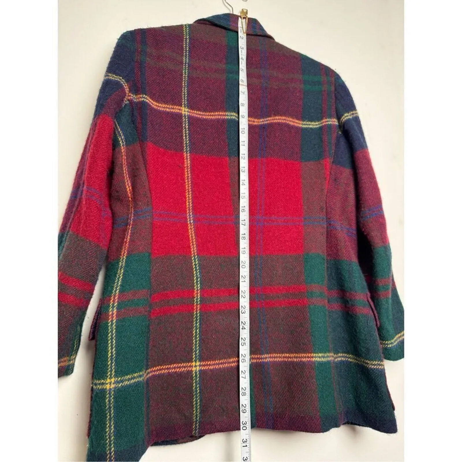 VTG Ralph Lauren Women's Tartan Wool Plaid Blazer - Equestrian, Size 8 (RARE)