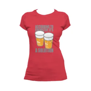 Weird Science Be-Er: It's A Solution Official Women's T-shirt (Red)