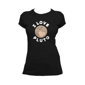 Weird Science I Love Pluto Official Women's T-shirt (Black)