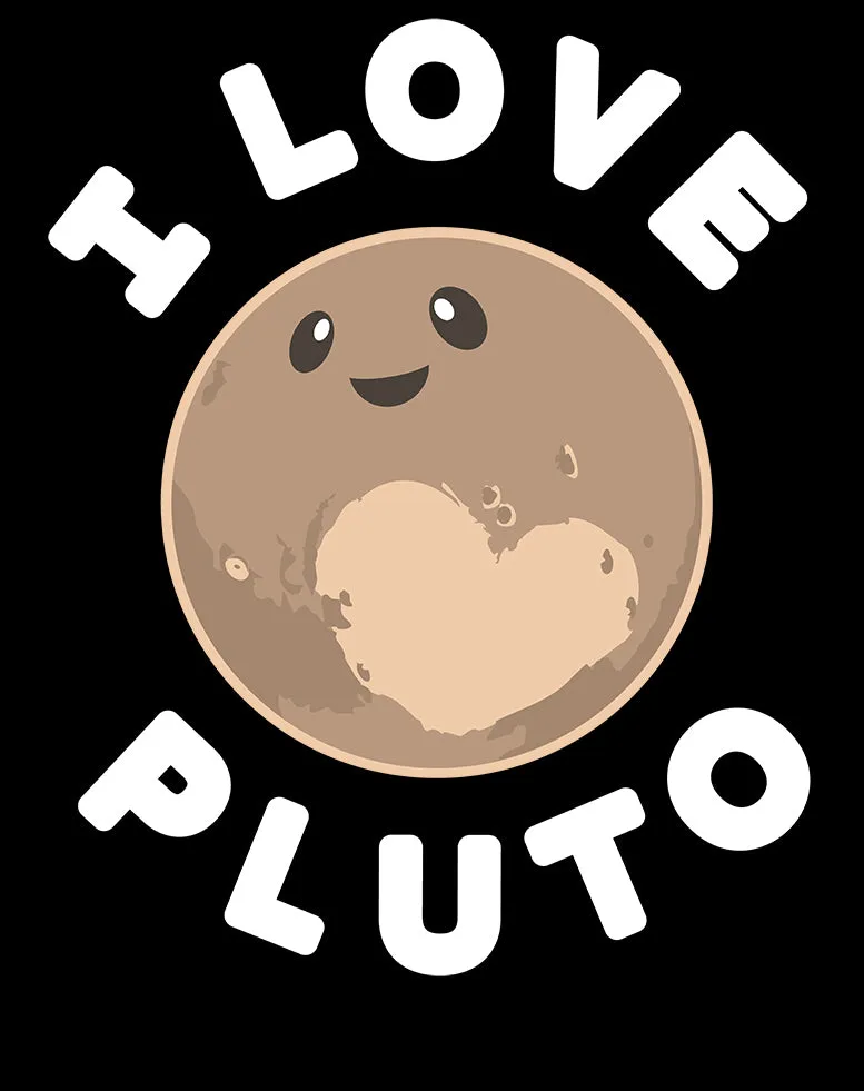 Weird Science I Love Pluto Official Women's T-shirt (Black)