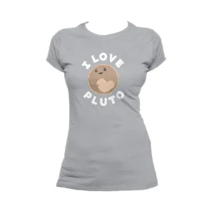 Weird Science I Love Pluto Official Women's T-shirt (Heather Grey)