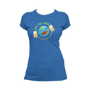 Weird Science Save The Earth - Beer Official Women's T-shirt (Royal Blue)