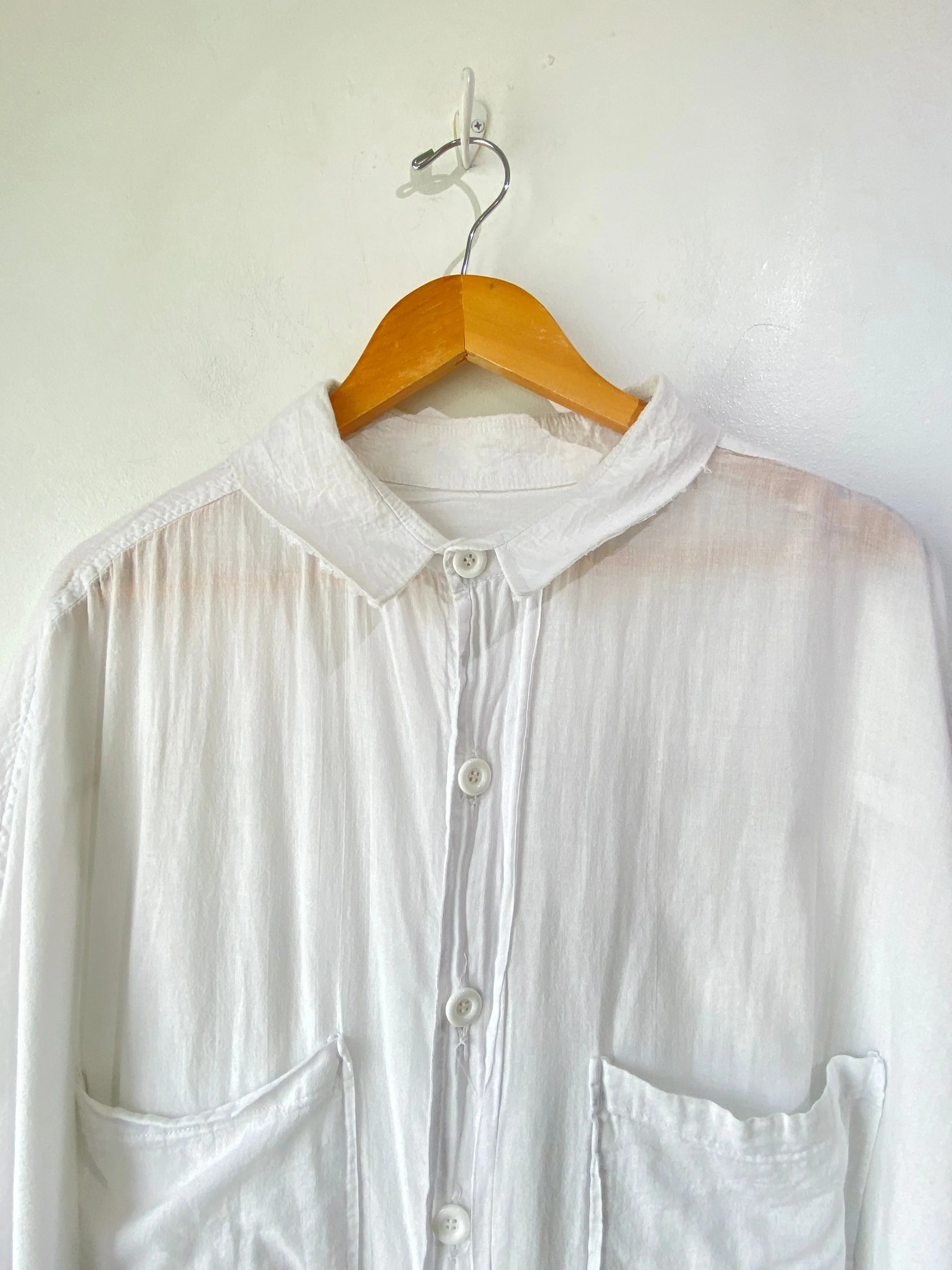 White Cotton Shirt Dress