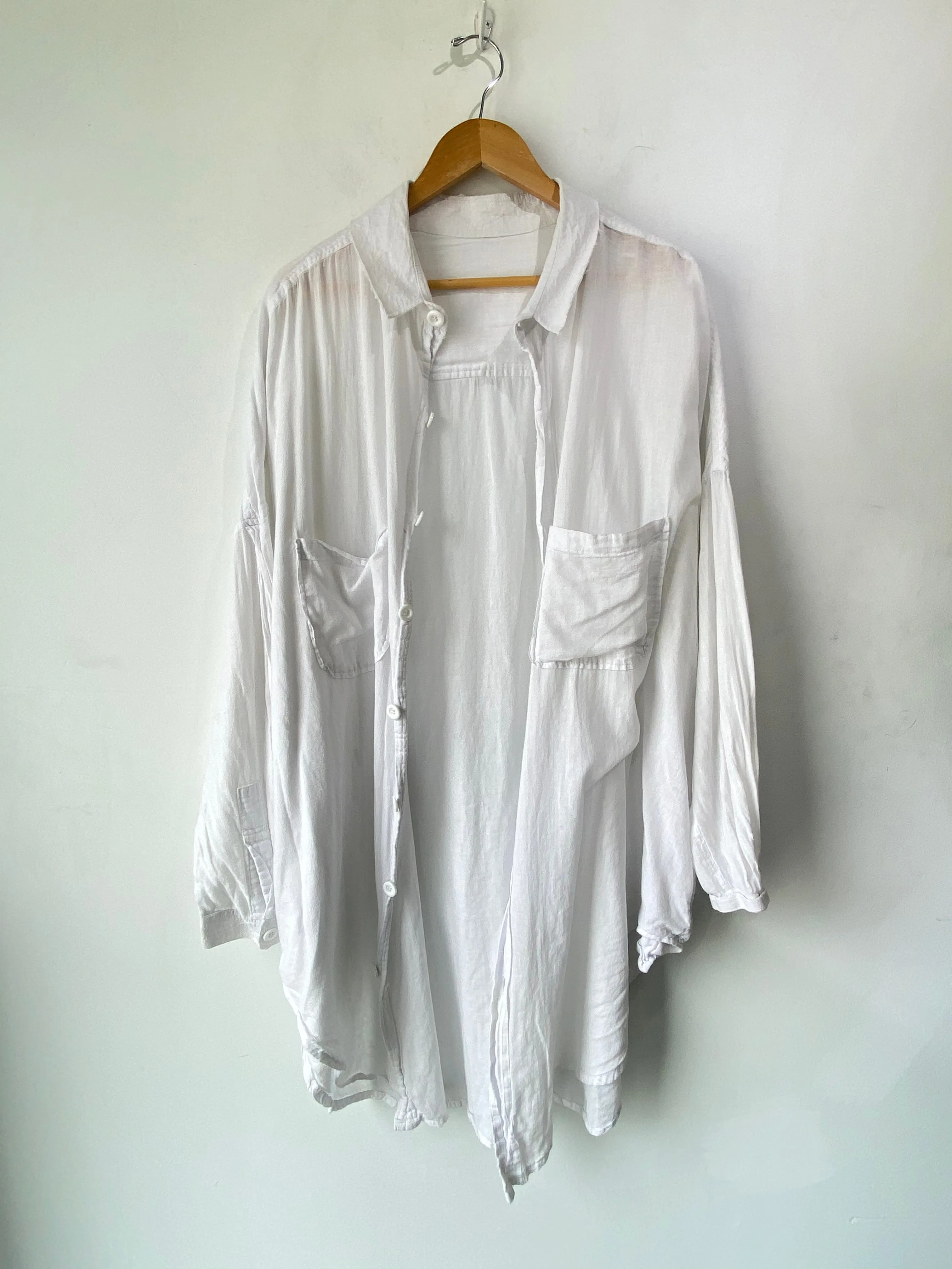 White Cotton Shirt Dress