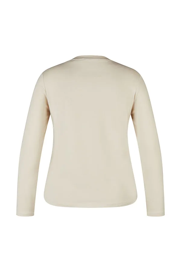 WHITE PRINTED LONG SLEEVE T-SHIRT