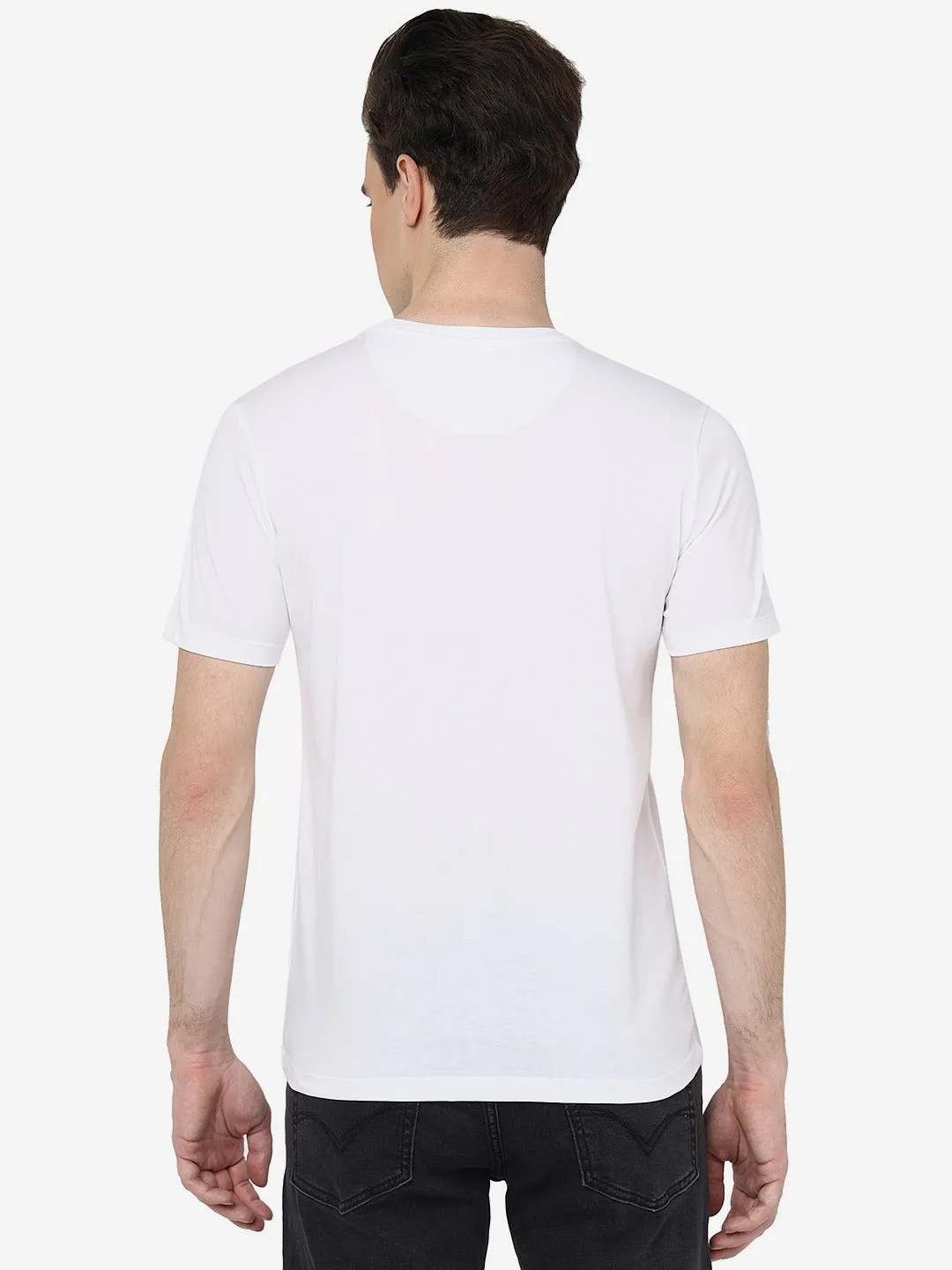 White Solid Slim Fit T-Shirt | Greenfibre